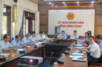 Ảnh: Hội nghị giao ban trực tuyến của Bộ Tài nguyên và Môi trường tại điểm cầu Bình Định về góp ý dự thảo Luật Bảo vệ môi trường (sửa đổi)
