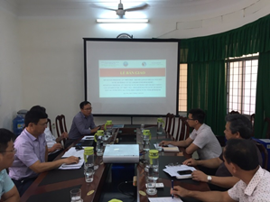 Ảnh. Họp bàn giao tài liệu Tài ngyên nước của Trung tâm quy hoạch và điều tra                                     tài nguyên nước quốc gia cho Sở Tài nguyên và Môi trường-P/H