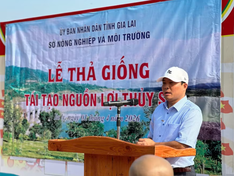 Ông Trần Quốc Khánh - Phó Giám đốc Sở Nông nghiệp và Môi trường phát biểu tại buổi lễ. Ảnh: Mạnh Hà