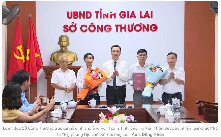 Sở Công Thương tiếp nhận, bổ nhiệm công chức Phòng Địa chất và Khoáng sản